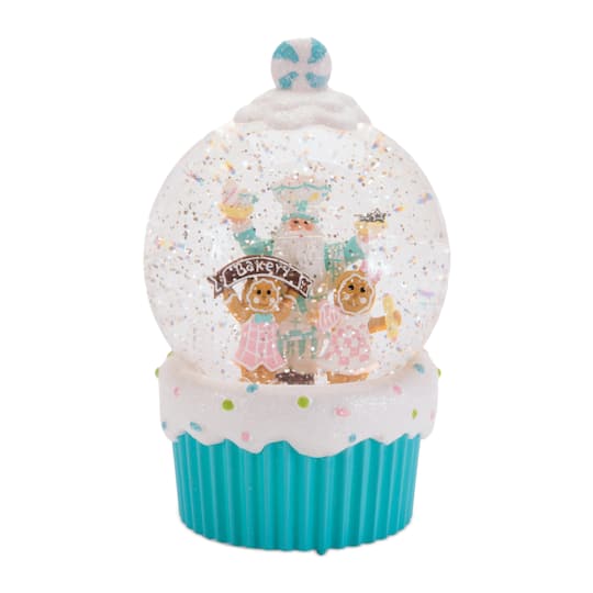 Melrose 7.5" LED Santa & Gingerbread Bakery Snow Globe